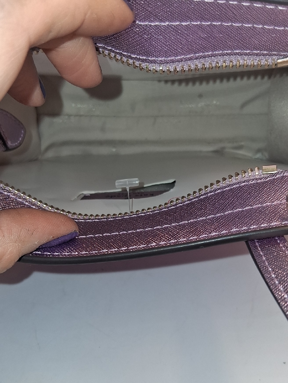 kate spade Metallic Lavender-Pink Mini Tote with Card Holder - Picture 10 of 14